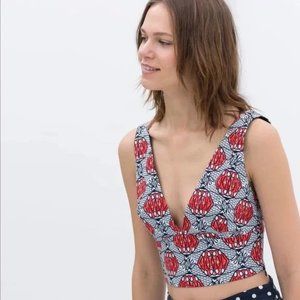 Zara Plunge Crop Top size M